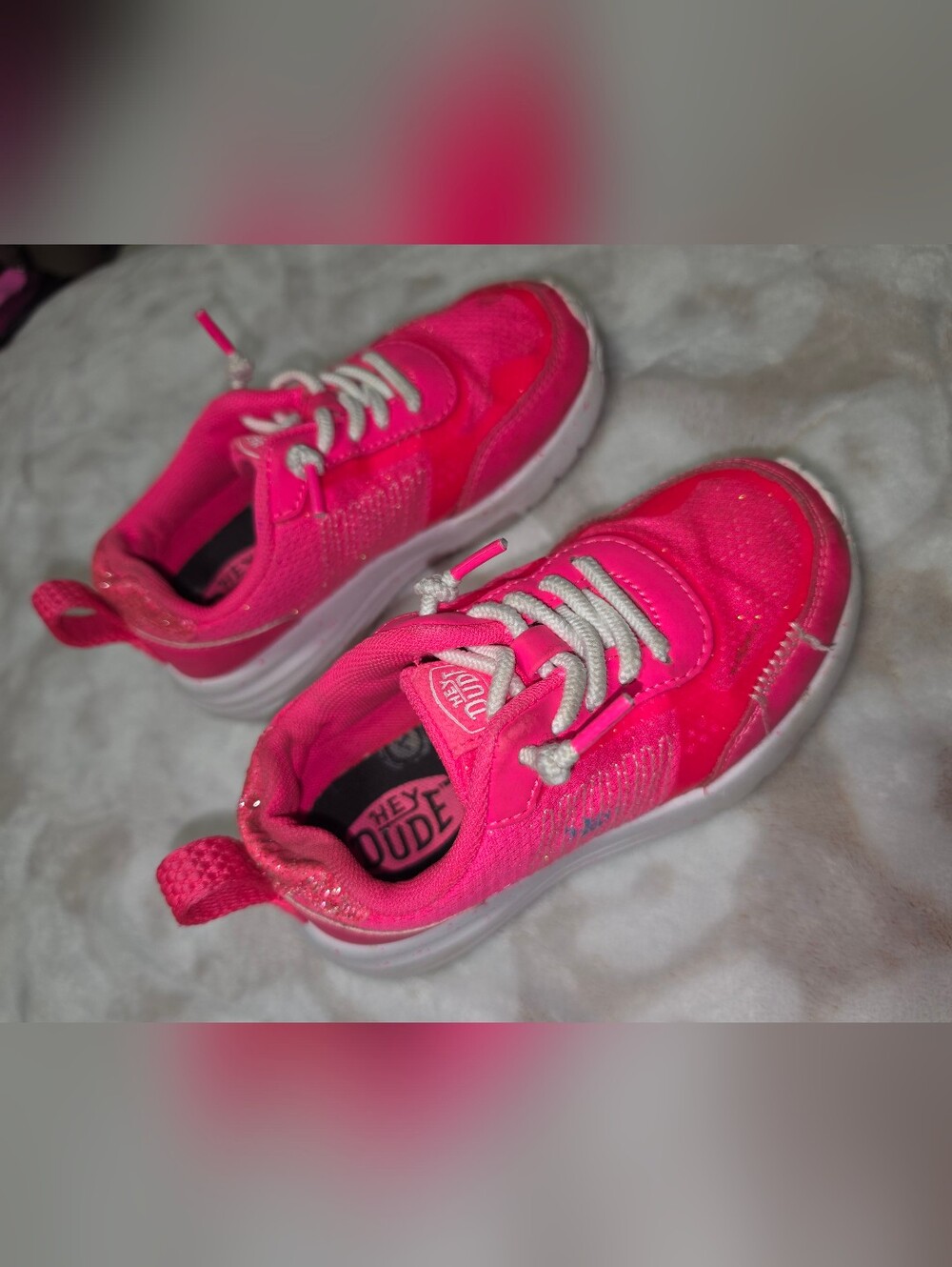 Hey Dude Kids' Bright Pink Athletic Sneakers